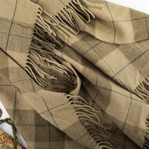 Dr. Yün 130*170cm alpaka battaniye ekose Tartan kontrol 100% yün battaniye lüks süper rahat kış kadın - Product Image 6