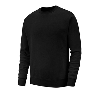 เสื้อสเวตเชิ้ตคอกลมสีดำสำหรับผู้ชาย ทรงปกติ สีพื้น ลำลอง แขนยาว ผ้าฝ้ายถัก 100% เหมาะสำหรับใส่ในฤดูใบไม้ร่วง - Product Image 4