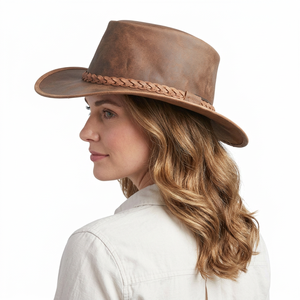 WARPRO INDUSTRY Sombrero Vaquero Occidental de Cuero de Alta Calidad, Diseño Clásico, Cómodo, Transpirable, Impermeable, Ajustable, Unisex, Cuatro Tallas - Product Image 4
