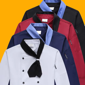 Chef líder a la moda que trabaja de manga larga para hombres Hotel Restaurante Catering Restaurante Uniforme de chef de manga corta - Product Image 1