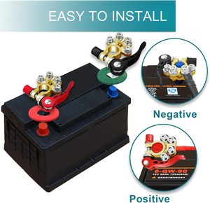 자동차 배터리 터미널 커넥터 2 Pcs 4 Way 퀵 릴리스 분리 Sae/Jis 용 자동차 배터리 터미널 유형 게시물 - Product Image 5