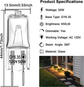 Ampoules LED G4 en gros 12V 10W 20W 2 broches Ampoules halogènes 2700K Blanc chaud Verre transparent Ampoule halogène - Product Image 4