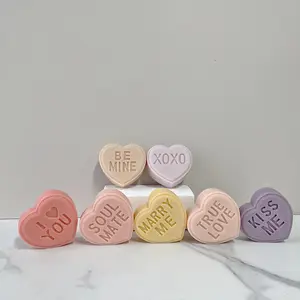 Serie di san valentino 3D Love Heart lettera fai da te stampo per sapone in Silicone strumenti per torte stampo in Silicone per candele