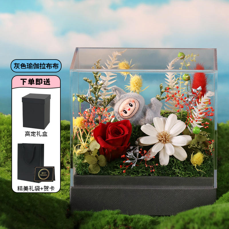 Blue yoga labubu - set material pack