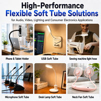 Tube flexible en acier recouvert de silicone multicolore, en forme de col de cygne, pour lampes de table, luminaires, support de microphone, boîte en carton
