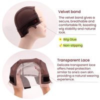 Diadema elástica ajustable marrón para peluca de encaje 4x5, transparente, antideslizante, con diseño cómodo para las orejas para mujer