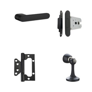 Set di quattro pezzi di ferramenta di sicurezza in lega di alluminio Flower Carpenter H (fermaporta ecologico con corpo serratura per <span class=keywords><strong>porte</strong></span> <span class=keywords><strong>interne</strong></span> in legno) - Product Image 1