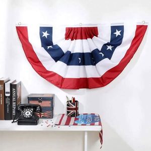 Outdoor Custom Logo Patriotic Half Fan Banner Pleated Printing for <b>Flag</b> Polyester Portable - Product Image 6