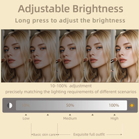Oval Metal+Glass LED Cosmetic Mirror with 11 Dimmable Light Sources Touch Switch Magnifying Feature Desktop Use