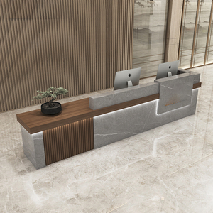 Custom Oem Odm Fiberglass Reception <b>Desk</b> Luxury Front <b>Desk</b> Modern Design for Hotel Salon - Product Image 2