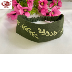 Diadema de algodón blanco Estilo Vintage al por mayor con detalle de lavanda - Product Image 4