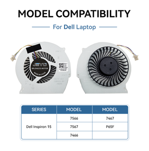 Ventilateur de refroidissement sans balais pour ordinateur portable, ventilateur de refroidissement de remplacement pour Dell Inspiron 15 7566 7567 7466 7467 P65F - Product Image 5