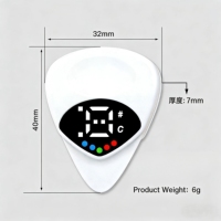 Wholesale 2-in-1 LCD Tuner Battery Guitar Pick Tuner Clip-on/Clip Electric Stringed Instrument Part for Bass Cello Guitar