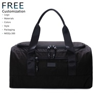 Bolsas de Viaje de Moda con Logotipo Personalizado OEM/ODM de Fábrica, de Poliéster Impermeable con Cierre, Diseño Clásico con Compartimentos, Negras, Grandes