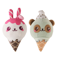 Ensemble de poupées douces Kawaii super confortables, jouets en peluche en forme de crème glacée, panda, chat, cône, cadeaux pour enfants, décoration de la maison, coton PP écologique
