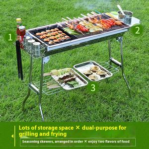Parrilla y plancha <span class=keywords><strong>de</strong></span> doble propósito extra grande, barbacoa plegable portátil <span class=keywords><strong>de</strong></span> alta resistencia Premium para Tailgating y Backyard <span class=keywords><strong>Camping</strong></span>, combustible <span class=keywords><strong>de</strong></span> carbón - Product Image 3