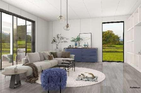 Cabine préfabriquée en conteneur, mini-maison, villa moderne en bois, appartement, hôtel, installation facile, chalet de vacances