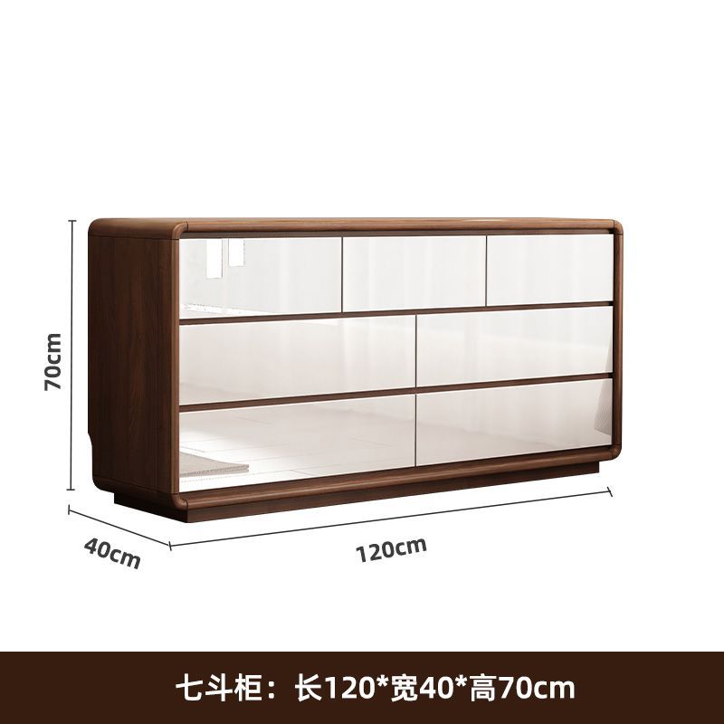 Walnut-clad seven-drawer chest (120*40*70)
