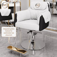 Fauteuil de Barbier Hydraulique Professionnel Inclinable Pivotant à 360° Pompe Hydraulique Robuste Réglage de la Hauteur Gratuit Salon de Coiffure Moderne