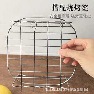 Cross-border hot-selling stainless steel grill rack, steamer rack, double pot accessories, multi-functional air fryer - Product Image 4