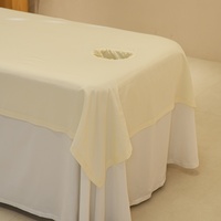 Drap plat en polyester ultra-léger jaune clair, résistant aux taches, infroissable, séchage rapide, housse de lit de beauté professionnelle