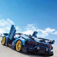 KBOX 10520 Technique pour Aventador SV-J 63 68 Bleu Sports Car Building Block Set Modèle Cadeau de Noël pour Enfants