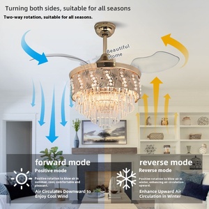 <span class=keywords><strong>2025</strong></span> Mới Vô Hình Pha Lê Quạt Đèn Nhựa Trần Hộ Gia Đình Biến Tần Đèn Chùm Điện Cho Phòng Khách Phòng Ăn Phòng Ngủ - Product Image 4