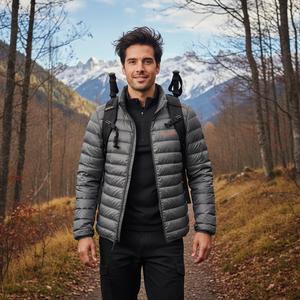 MASTER 48 Giacca Leggera in Piumino da Uomo, Grigia, Taglia L, TRUPER - Product Image 3