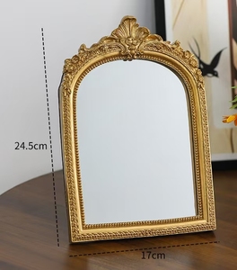 Cadre photo vintage en résine dorée sculptée en forme d'arche, 6 "7" 8 ", cadeaux, décoration de la maison - Product Image 3