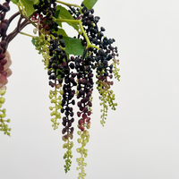 Nouvelle Conception de Fleurs Artificielles en Plastique : Amarante, Radis de Montagne Simulé, Fleur de Pokeweed pour Décoration Murale