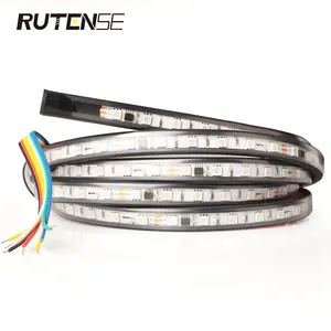 Tira de luz de led flexível para caminhão 24v, luz de circulação diurna, 120cm, 150cm, drl, rgb para caminhão de 24v