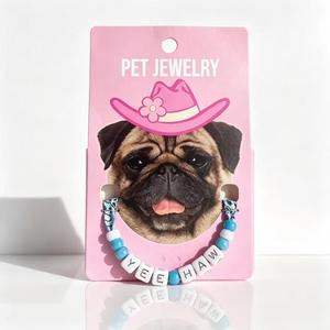Western Style Alphabet Beaded Pet Collar American Retro <b>Dog</b> Decor Necklace Adjustable Pet Jewelry For Medium <b>Dogs</b> - Product Image 5