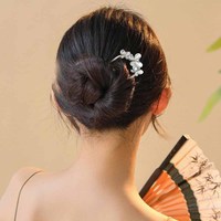 Jepit Rambut Bentuk U Mewah untuk Wanita, Jepit Rambut Mutiara Gaya Kuno, Aksesoris Rambut untuk Wanita