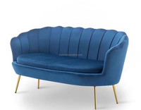 Sofa de salon moderne à deux places en tissu Ensembles de salon sectionnels fantaisie pour atelier à domicile Villa Park Refroidissement à bas prix inclus