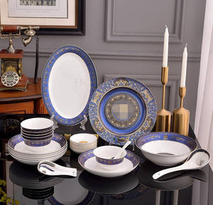 V Royal Bone China American Nordic Hotel Juego de cena blanco Juego de vajilla de lujo de 28 piezas - Product Image 2