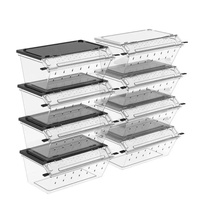 Boîte d'élevage portable H8 pour reptiles avec pores, petite cage de terrarium, boîte d'élevage domestique pour animaux reptiles