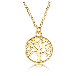 Initial Vrouwen Familie Sierlijke Sieraden Anniversary Sterling Zilveren Palm Geboortesteen Familie Boom Van Het Leven Hanger Ketting