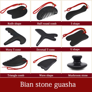 Alat Pijat Refleksi Tubuh Tradisional Tiongkok, Alat Pijat Batu Bian Alami Batu Guasha - Product Image 2