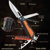 Couteau pliant multifonction créatif, outil EDC d'extérieur avec tournevis, pinces, extracteur de clous et brise-vitre