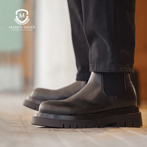 Botas de Hombre <span class=keywords><strong>Madan</strong></span> Chelsea, Botas Vaqueras, Botas Retro de Piel con Plataforma Británica, Botas de Senderismo, Tendencia de Verano 2026 - Product Image 1