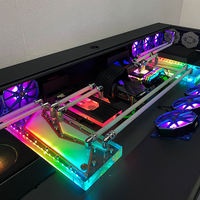 Homemade Tempered Glass Side Panel Table PC Desk RGB ATX PC Case Table Computer Gaming Case and Desk Two in One Combo