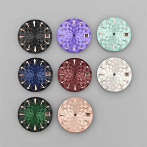 หน้าปัดนาฬิกาแบบไล่เฉดสีขนาด 28.5 มม. ลายภูมิประเทศนูน พร้อมช่องแสดงวันที่ รองรับ NH35 NH34 รับผลิตตามแบบ OEM พร้อมโลโก้ตามสั่ง - Product Image 5