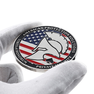 Personalizzare lo <span class=keywords><strong>smalto</strong></span> <span class=keywords><strong>lucido</strong></span> 3D Us Logo collezioni all'ingrosso argento placcato in metallo in lega di zinco doppia faccia gettone - Product Image 1
