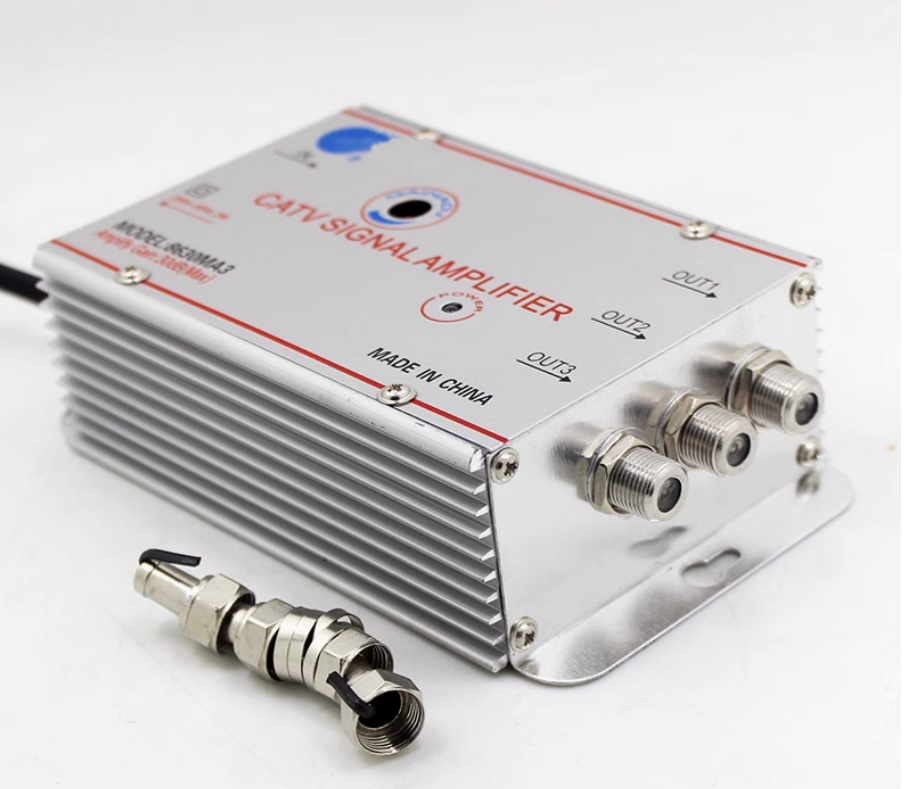 Adjustable In Out CATV Cable TV Splitter Amplifier 20dB Digital TV  Antenna Signal Booster 220v 50hz 1w tv signal amplifier