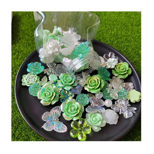 Cabujón de resina de diseño mixto con forma de rosa, lazo y corazón, de base plana, envasado en botella, para manualidades, decoración y adorno artístico - Product Image 3