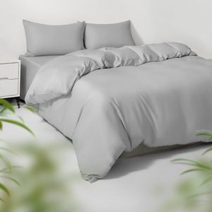 Set di 3 Federe Rinfrescanti per Letto <span class=keywords><strong>Matrimoniale</strong></span> Grande, 100% Fibra di Bambù, <span class=keywords><strong>Copripiumino</strong></span> Adesivo Liscio come <span class=keywords><strong>Seta</strong></span>, Morbido e Traspirante con Cerniera per la Casa - Product Image 5