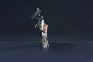 Escultura <span class=keywords><strong>de</strong></span> Caldero <span class=keywords><strong>de</strong></span> Bronce Pintado a Mano con Diseño <span class=keywords><strong>de</strong></span> <span class=keywords><strong>Rugido</strong></span> <span class=keywords><strong>de</strong></span> <span class=keywords><strong>Tigre</strong></span> en Mármol Blanco, Estilo Chino, Hecho a Tamaño Real - Product Image 2