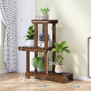 Étagère de rangement en bambou à 5 niveaux, renforcée, ventilée, moderne, durable, portable et multifonctionnelle <span class=keywords><strong>pour</strong></span> salon - Product Image 5