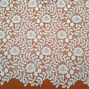 Tela de Encaje Nupcial Premium - Bordado Floral Soluble en Agua sobre Seda de Leche para Vestidos de Novia Personalizados - Product Image 2