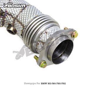 Direct-fit Catted Downpipe for BMW M3/M4 F80/F82 S55 3.0T 2014-2019 Stainless Steel Pipe High Flow with 100/200/300/400 <b>Catalyst</b> - Product Image 4